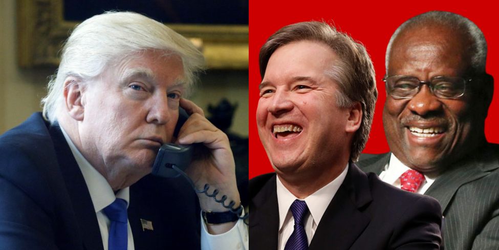 Split graphic of Justices Clarence Thomas and Brett Kavanaugh