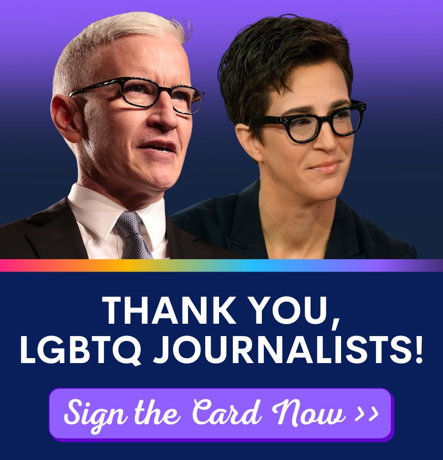Thank you, LGBTQ journalists card