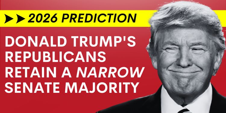 Prediction template showing Trump keeping a narrow Senate majority for the rest of his presidency