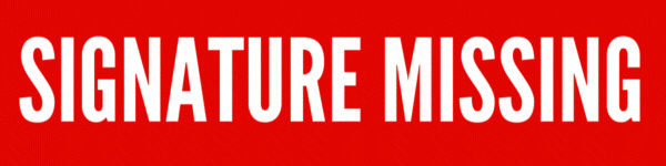 Signature missing