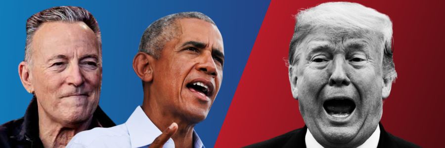 Barack Obama and Bruce Springsteen vs Trump