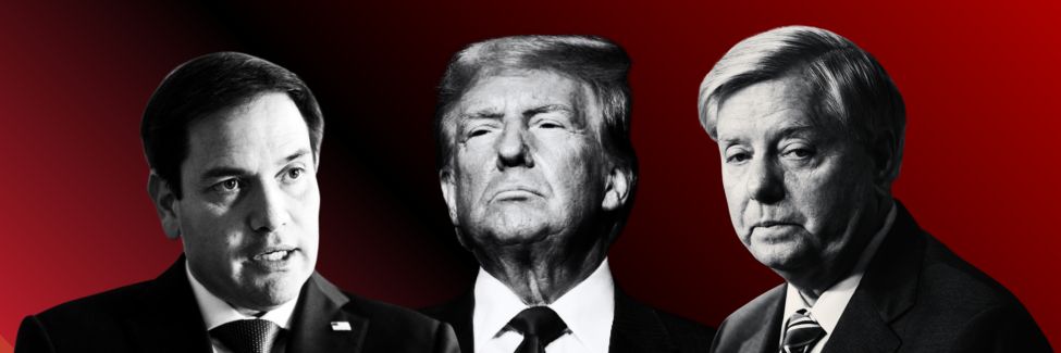Lindsey Graham, Trump, and Rubio looking scared