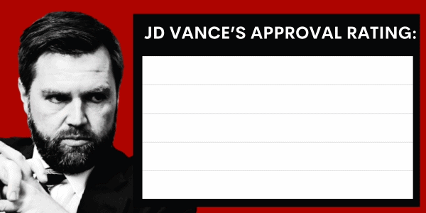 JD Vance with approval rating line going down